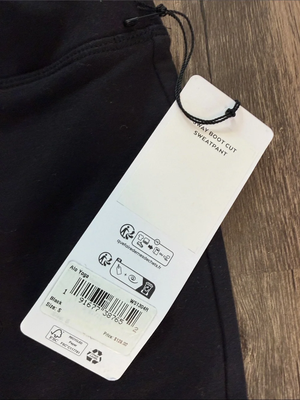 ALO Yoga Black Flare Leggings with Drawstring Waist